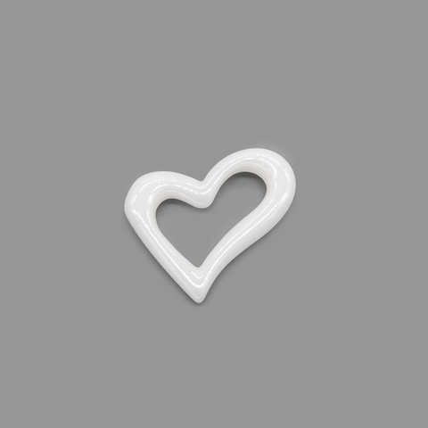 кер-63б Элемент из ювелирной керамики "Сердце" 19*17мм, белый