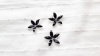 PDS069 Подвеска «Цветок» 23*23 мм, эмаль, черный, родий