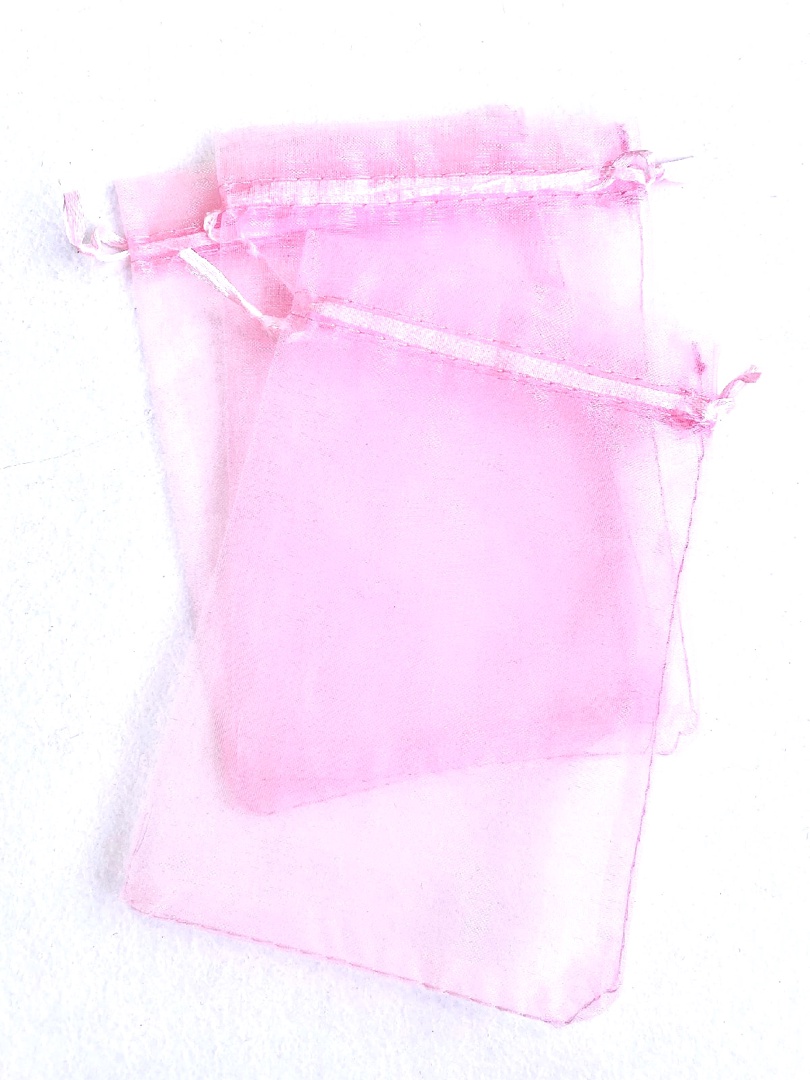 М735 Мешочек из органзы, 15*10см, розовый